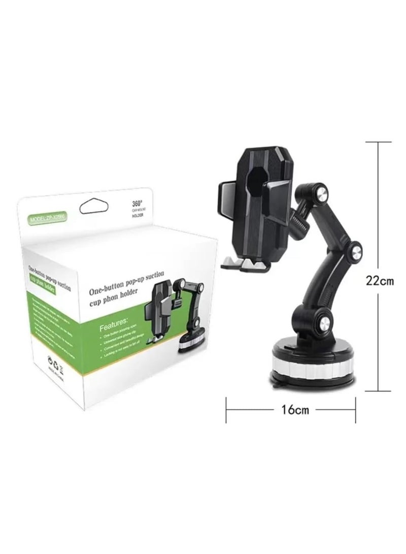 Car Phone Holder Dashboard Universal Suction Cup – Windshield Sucker Stand Bracket, Smartphone GPS Navigation Holder (1-Pack) - Image 4