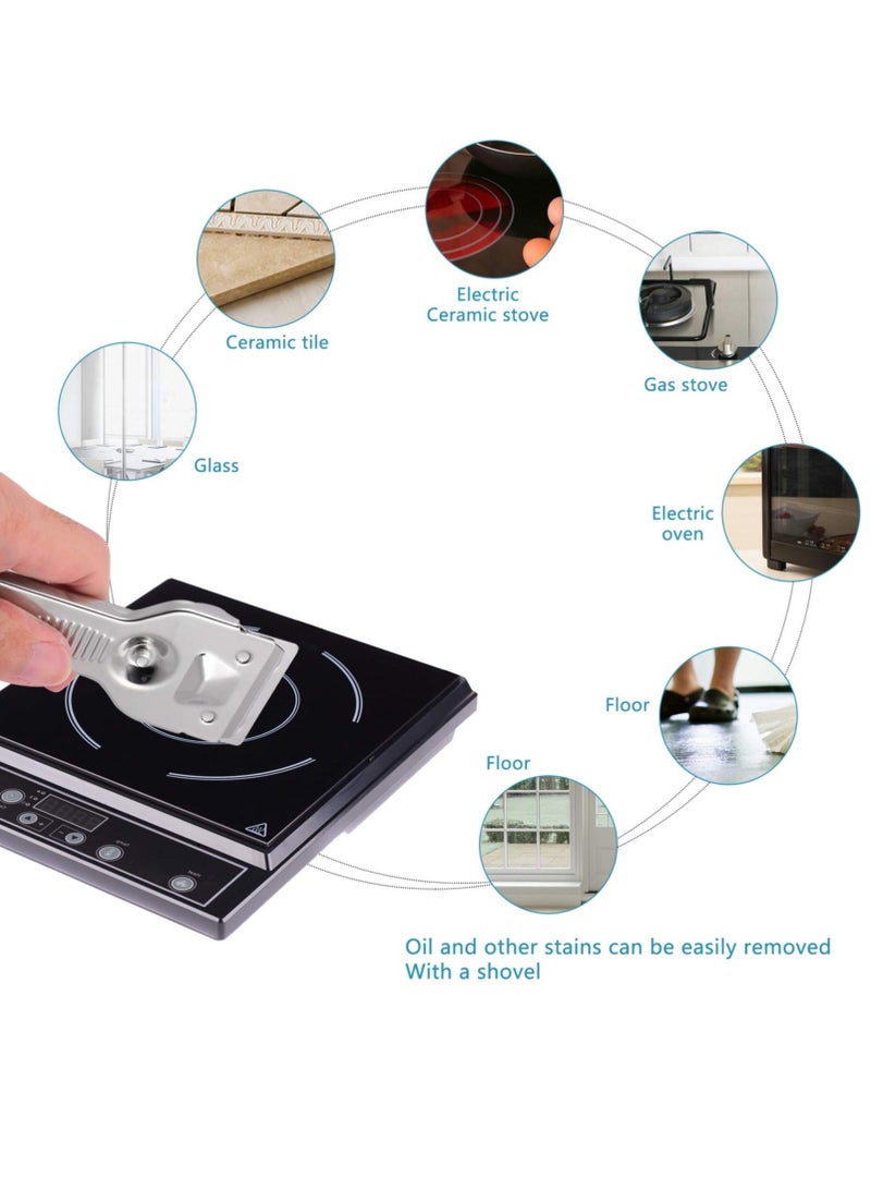 SYOSI 2Pcs Glass Scraper Window Scraper Paint Scraper Car Decal Glue Remover Cleaning Scraper for Glass Ceramic and Induction Cooktops - Image 5