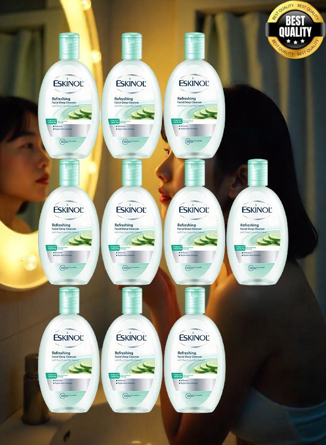 Eskinol 10 Pieces Cucumber Facial Deep Cleanser 225ML - Image 1