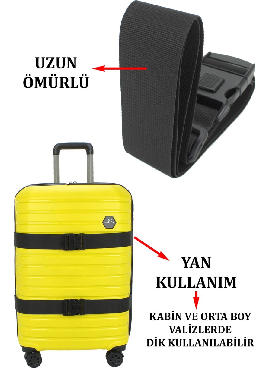 Case Club - 2 Pieces Suitcase Suitcase Belt Open Close Safety Lock Adjustable Quality Column Does Not Stretch - Image 1