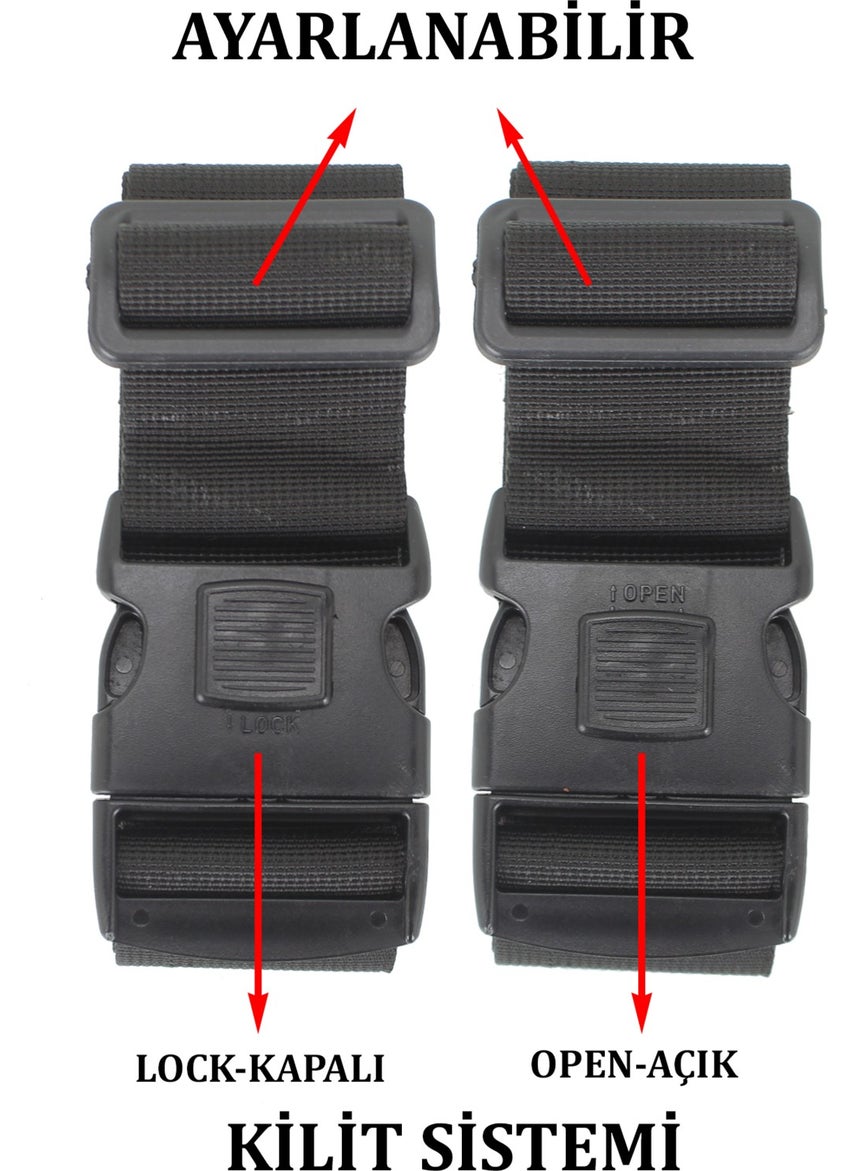 Case Club - 2 Pieces Suitcase Suitcase Belt Open Close Safety Lock Adjustable Quality Column Does Not Stretch - Image 1
