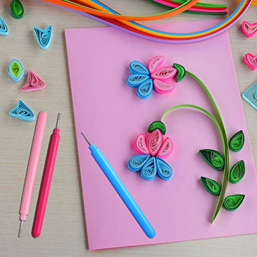 WILLBOND 24 Pieces Paper Quilling Tools Rolling Curling Quilling Needle Pen DIY Card Making Paper Pen for Art Craft Handmade Tools, 4 Colors - Image 5