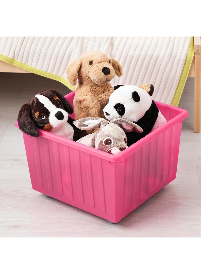 زبون صندوق تخزين مع عجلات، وردي فاتح، 39×39 سم - Image 2