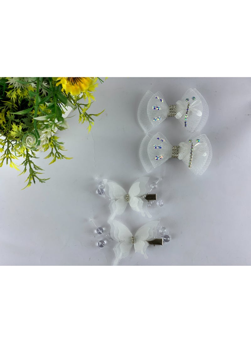 Girls Hair Clips Set (Bows & Butterflies) – 4 Pieces, Elegant Design & High Quality - Image 3
