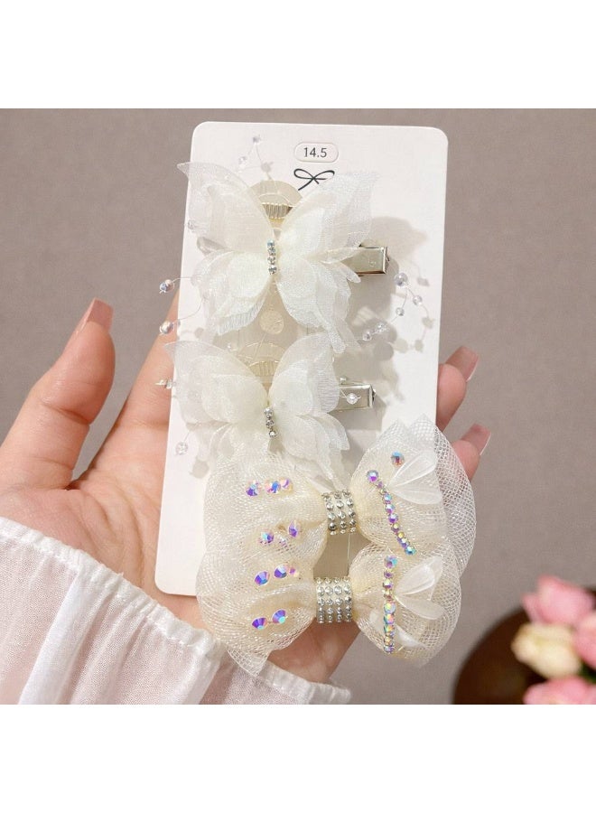 Girls Hair Clips Set (Bows & Butterflies) – 4 Pieces, Elegant Design & High Quality - Image 1