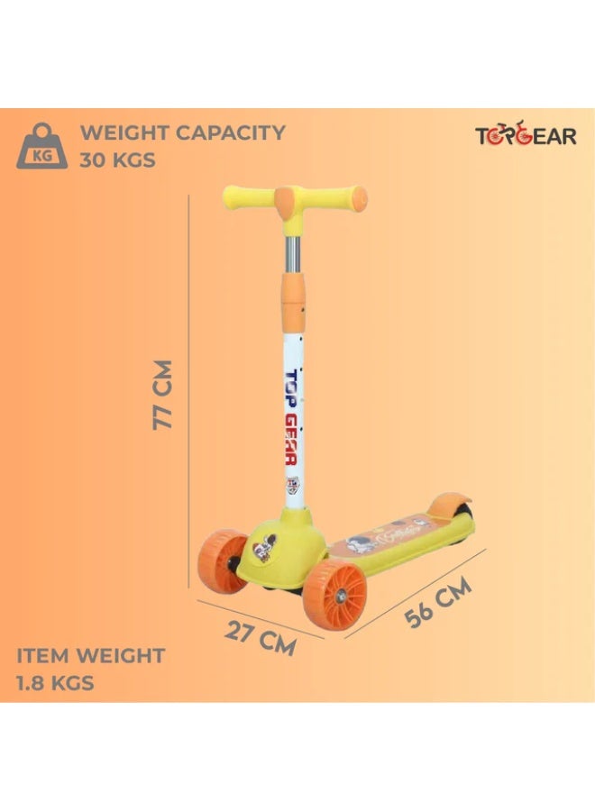 توب جير Kids 3-Wheel Scooter with Flashing LED Wheels & Adjustable Height (Ages 2-4) - Image 2