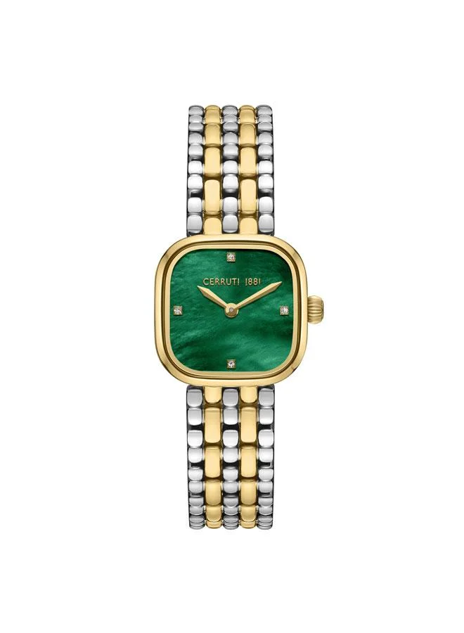 Casena 26mm Green Mother-of-pearl Dial Quartz Analog Watch For Women
