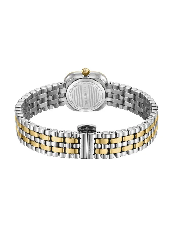 CERRUTI 1881 Silver/Yellow Gold Women's Casena 26mm Green Mother-of-pearl Dial Quartz Analog Watch For Women for Women | Best Price UAE