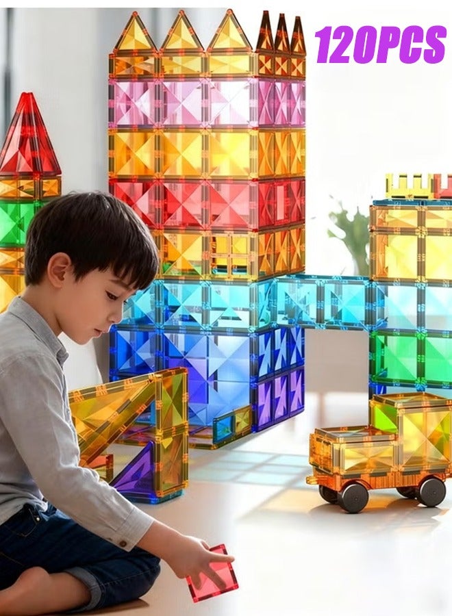 حياة الكثبان ألعاب مغناطيسية للأطفال، مكعبات بناء مغناطيسية كبيرة وعالية الجودة، ألعاب بناء تعليمية شفافة للأطفال بعمر 3 سنوات - Image 1