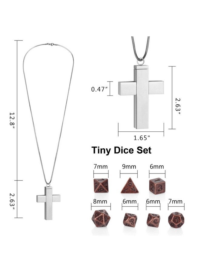 Famard Famard Unique DND Dice Set with Cross Necklace Case, Mini 6mm Metal Polyhedral D&D Dice Set Perfect for Dungeons and Dragons Gifts, Tabletop RPG and Board Games (Copper) - Image 4