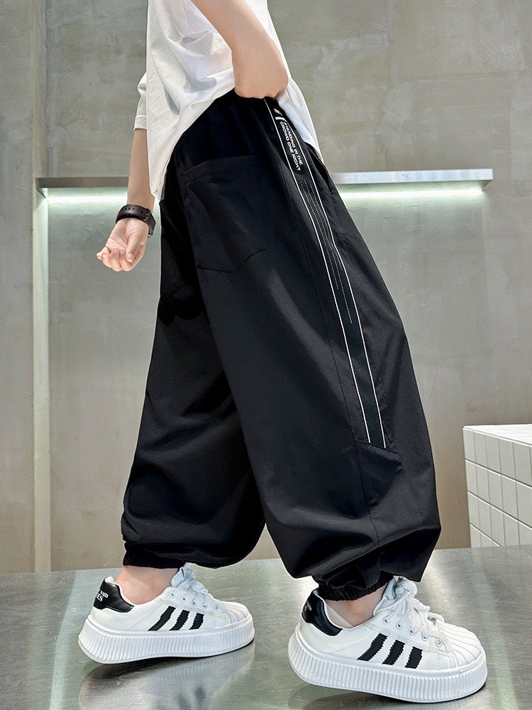 Boys' Summer Pants 2026 New Style With Side Lettering, Sports Quick-Dry Pants For Older Children, Summer Casual Long Pants Trendy - Image 2