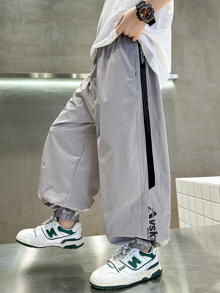 Boys' Summer Pants 2026 New Style With Side Lettering, Sports Quick-Dry Pants For Older Children, Summer Casual Long Pants Trendy - Image 3