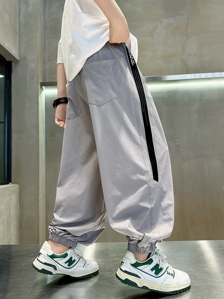 Boys' Summer Pants 2026 New Style With Side Lettering, Sports Quick-Dry Pants For Older Children, Summer Casual Long Pants Trendy - Image 4