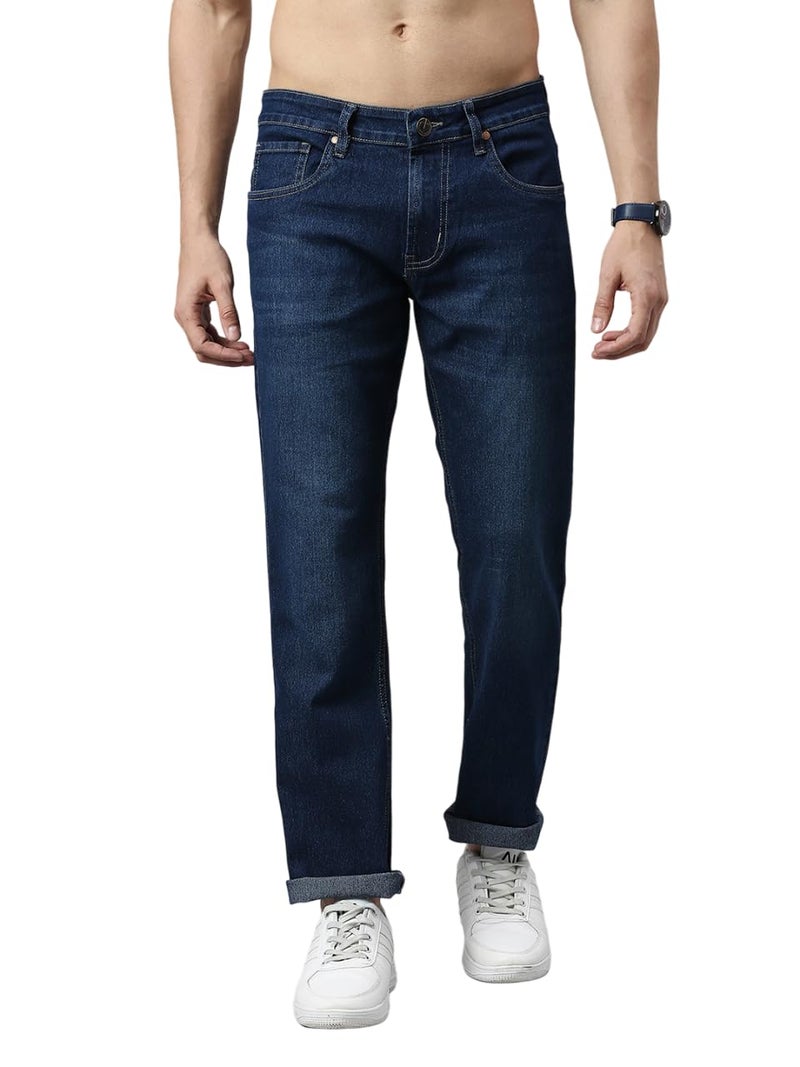 Thomas Scott Men's Mid-Rise Regular Fit Stretchable Jeans (TSJ012_Blue, 36) - Image 1