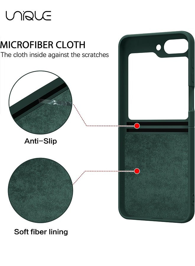 Unique For Samsung Galaxy Z Flip 5 Phone Case with Ring Stand Shockproof Full Body Protection Phone Case for Galaxy Z Flip 5 5G 6.7 Inch, Green - Image 5