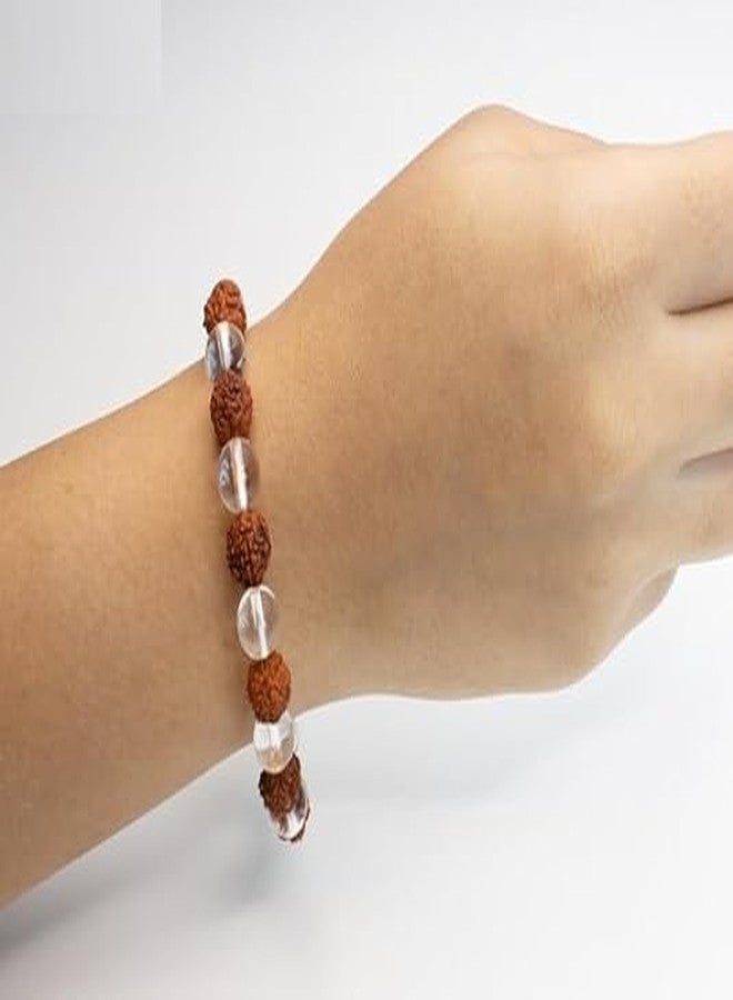 Trishakti PRODUCTS - The life healing products Rudraksh Crystal Bracelet 8mm Beads - Natural Spiritual Healing Energy Stone, Good Luck, Positive Energy & Meditation Hand Bandfor Men & Women - Image 2