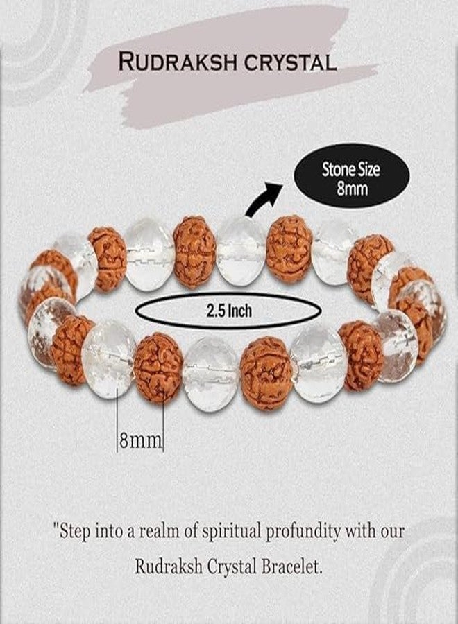 Trishakti PRODUCTS - The life healing products Rudraksh Crystal Bracelet 8mm Beads - Natural Spiritual Healing Energy Stone, Good Luck, Positive Energy & Meditation Hand Bandfor Men & Women - Image 4