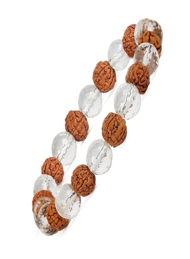 Trishakti PRODUCTS - The life healing products Rudraksh Crystal Bracelet 8mm Beads - Natural Spiritual Healing Energy Stone, Good Luck, Positive Energy & Meditation Hand Bandfor Men & Women - Image 1