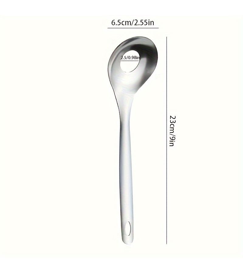 Silvery 1pc Home Kitchen Meatball Olive Spoon for Party Food Making - Image 3