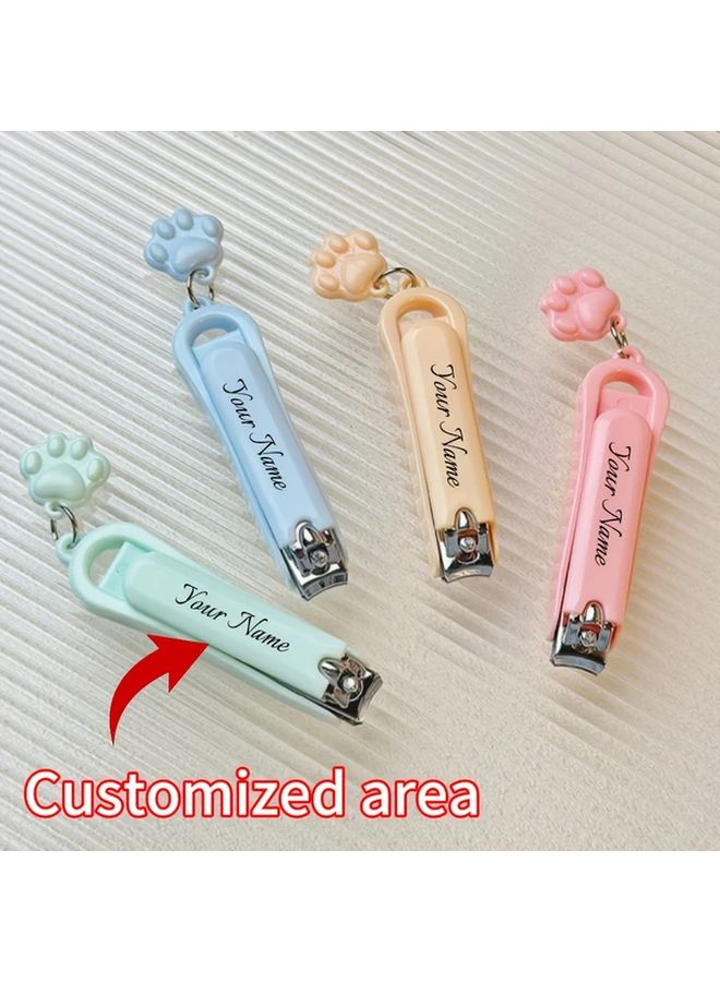 30 Packs Round Macaron Color Nail Clippers Personalized Name Foldable Design - Image 2