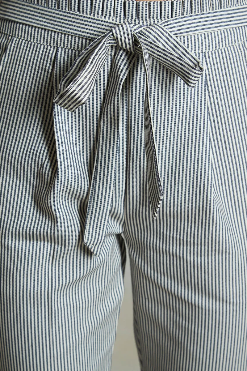 Virgio Cotton Paperbag Brunchwear Waist Tie Up Trouser for Women