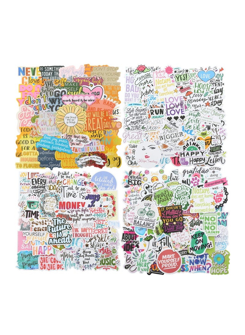 200Pcs Waterproof Motivational Quote Stickers - Durable Vinyl for Hydroflasks, Laptops, Phones - Ideal for Women, Kids, Students, Teachers & Employees!  - Image 1