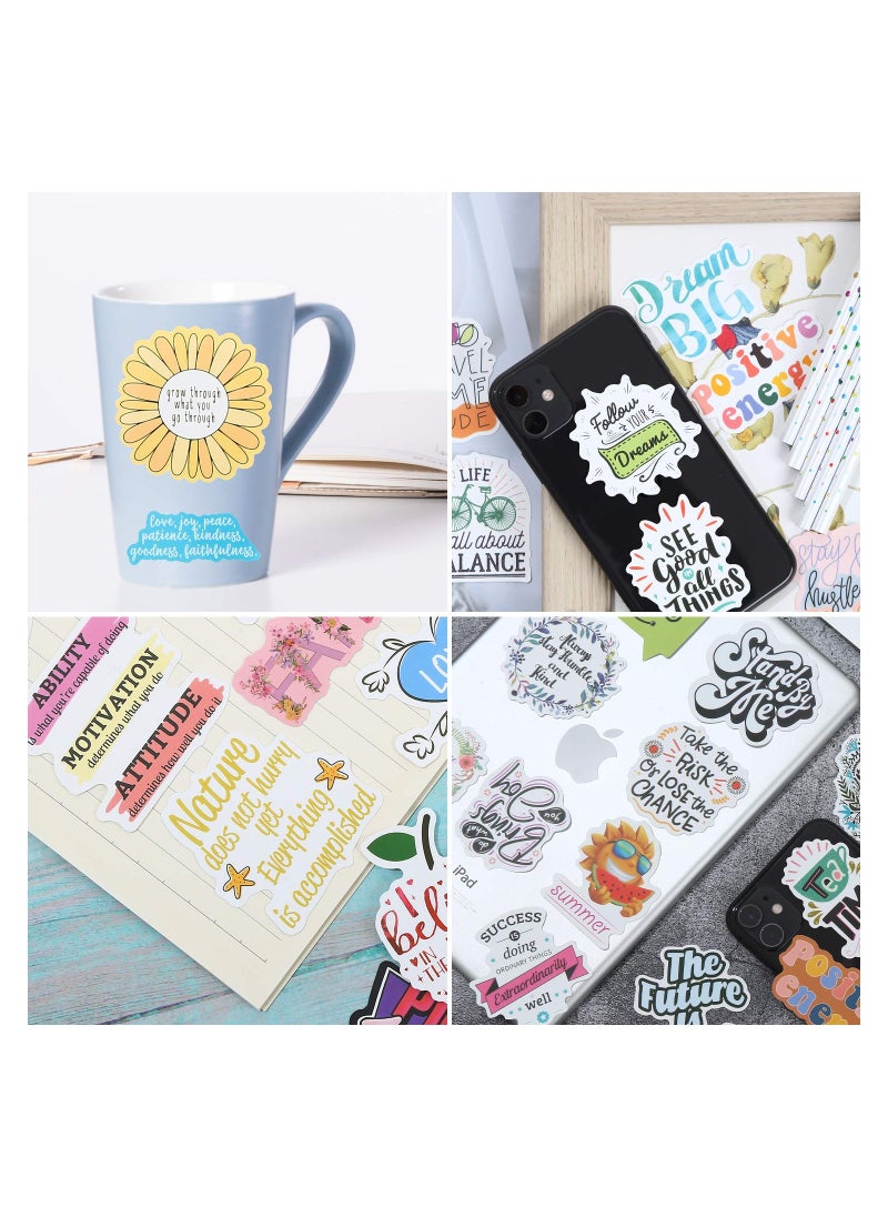 200Pcs Waterproof Motivational Quote Stickers - Durable Vinyl for Hydroflasks, Laptops, Phones - Ideal for Women, Kids, Students, Teachers & Employees!  - Image 2