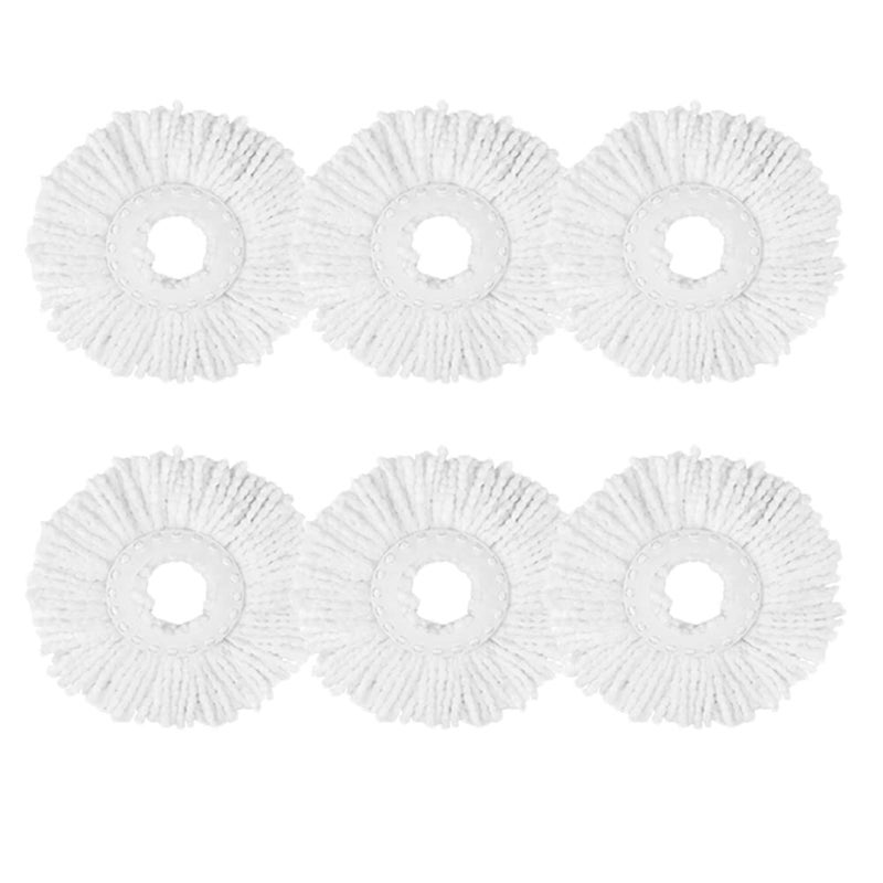 Spin Mop Head Refill Mop Replacement for Spin Magic Mop Pads Round Spin Mop Microfiber Easy Wring Spin Mop Head Cloth 6Pack