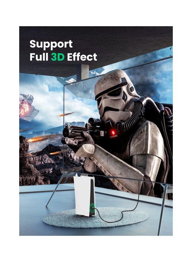 يو جرين كابل HDMI بسرعة عالية تبلغ 18 جيجابت في الثانية وتردد 60 هرتز بسلك بمنفذ HDMI 2.0 مع إيثرنت ويدعم تقنية HDR وجودة 4K ووظيفة ARC للفيديو لجهاز ماك بوك برو إصدار 2021 وبلايستيشن 5 وبلايستيشن 4 وإكس بوكس وجهاز سويتش والتليفزيون بصيغة بلو-راي والكمبيوتر واللابتوب - Image 3