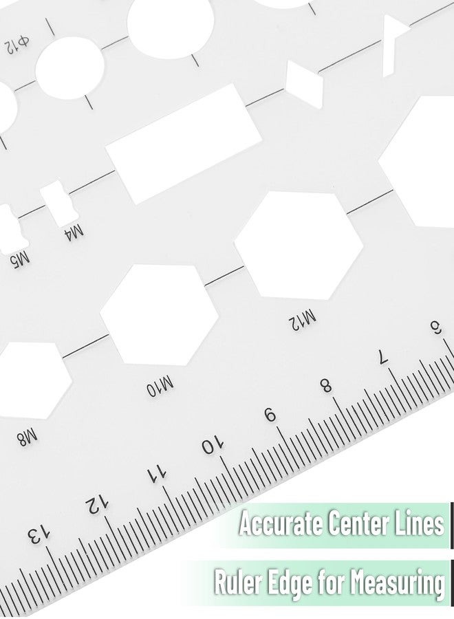 Mr. Pen- Geometric Drawing Template, Hexagon & Circles, Plastic Template Plastic, Shape Stencils for Drawing - Image 4