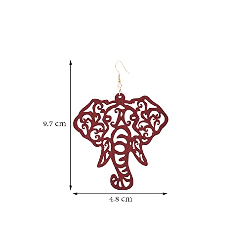 MagiDeal Elephant Head Filigree Fishhook Earrings - Image 2