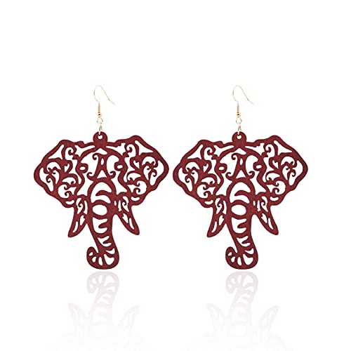 MagiDeal Elephant Head Filigree Fishhook Earrings - Image 1