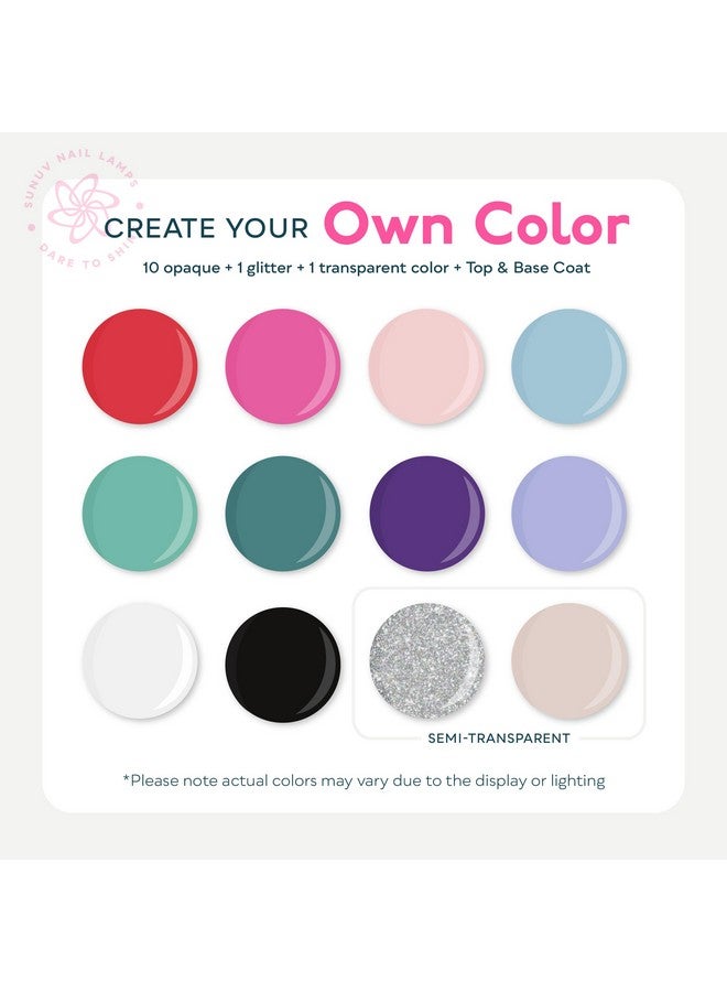 SUNUV Gel Nail Polish Kit With Uv Light 48W Nail Lamp, 12 Colors Nail Gel Kit, Base And Glossy Top Coat Gel Nail Set Manicure Tools Gift For Woman - Image 3