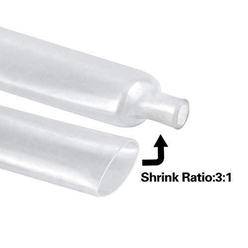 XHF UL Listed 1/2 inch 3:1 Waterproof Clear Heat Shrink Tubing Marine Grade Wire Cable Adhesive Lined Tube Insulation Seal Against Moisture Corrosion and Air Leakage, 4 Ft - Image 2