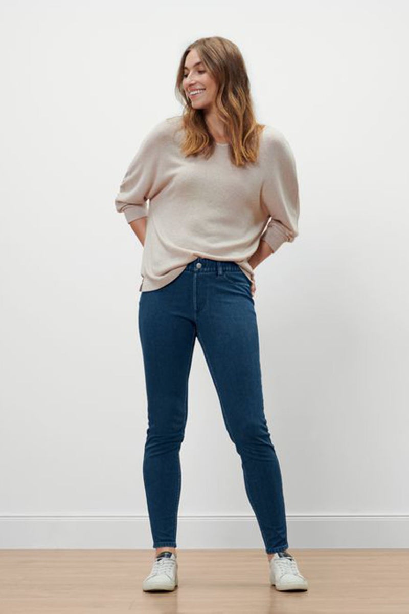 Tchibo جينز نسائي ضيق بسيط قابل للتمدد بساق مستقيمة، أزرق - Image 1