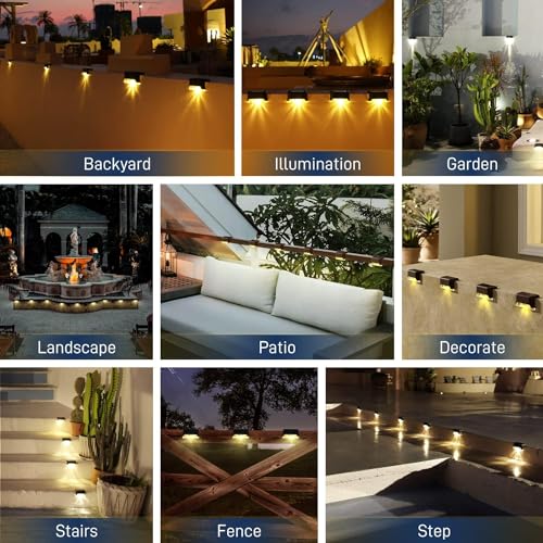 BRITSPEAR plastic Waterproof LED Solar Powered Deck Stair Outdoor Light for Railing, Wall Garden,Pathway, Backyard, Patio, and Balcony Decoration (4) - Image 4