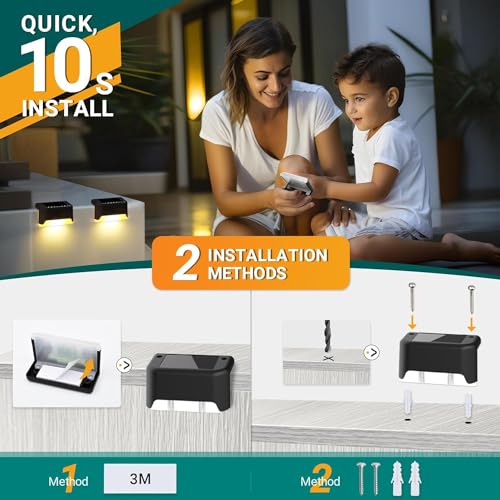 BRITSPEAR plastic Waterproof LED Solar Powered Deck Stair Outdoor Light for Railing, Wall Garden,Pathway, Backyard, Patio, and Balcony Decoration (4) - Image 3