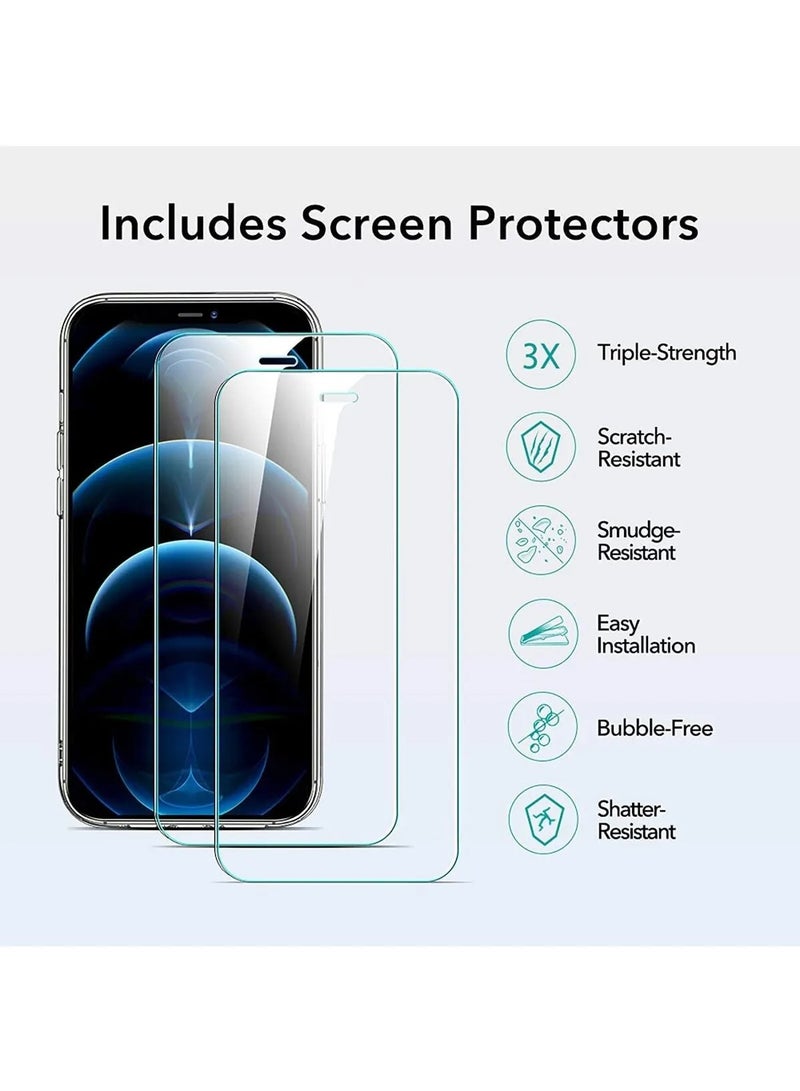 إي أس أس إي جراب ESSE شفاف مقاوم للصدمات مع زجاج حماية للشاشة لهاتف iPhone 12 Pro Max - Image 2