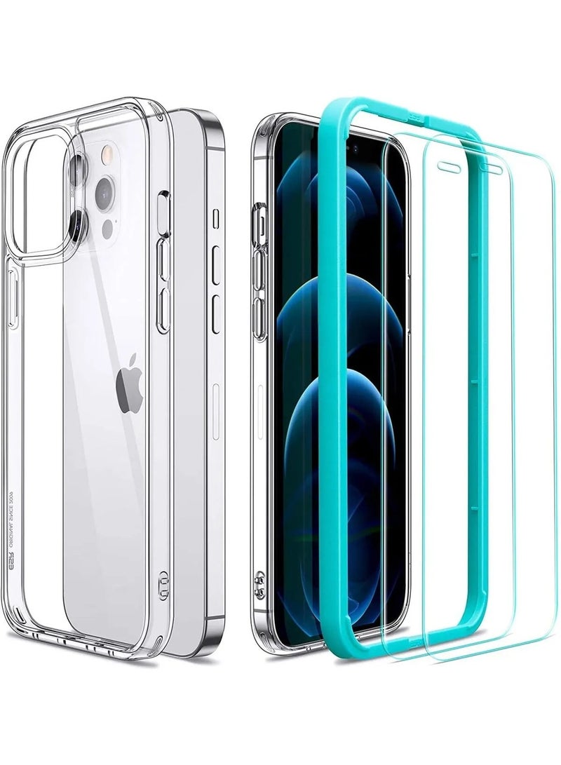 إي أس أس إي جراب ESSE شفاف مقاوم للصدمات مع زجاج حماية للشاشة لهاتف iPhone 12 Pro Max - Image 3