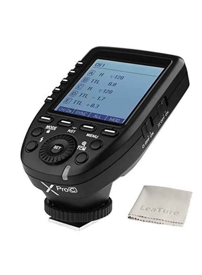 Godox XPro-C E-TTL Wireless Flash Trigger Transmitter for Canon EOS HSS 1/8000s TTL-Convert-Manual Function Large LCD Screen Slanted Design 11 Customizable Functions 5 Dedicated Group Buttons - Image 1