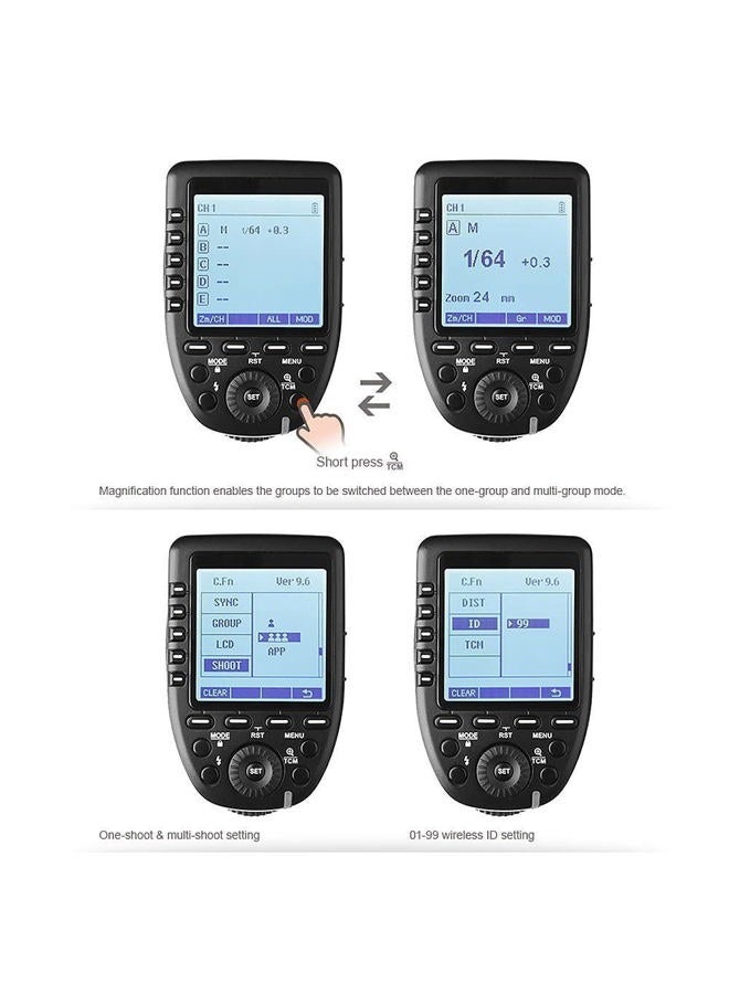 Godox XPro-C E-TTL Wireless Flash Trigger Transmitter for Canon EOS HSS 1/8000s TTL-Convert-Manual Function Large LCD Screen Slanted Design 11 Customizable Functions 5 Dedicated Group Buttons - Image 4