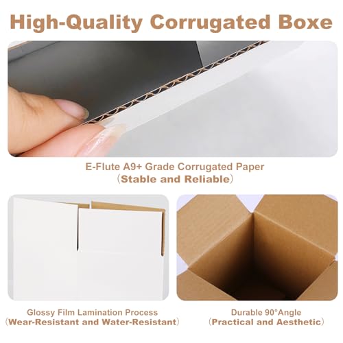 HANWRAPS Shipping Boxes,3.5x3.5x3.5 inches 6 PCS Small Shipping Boxes,White Corrugated Cardboard Boxes for Packing, Mailing, Moving,Gifts & Storage,Heavy-Duty（White ） - Image 3
