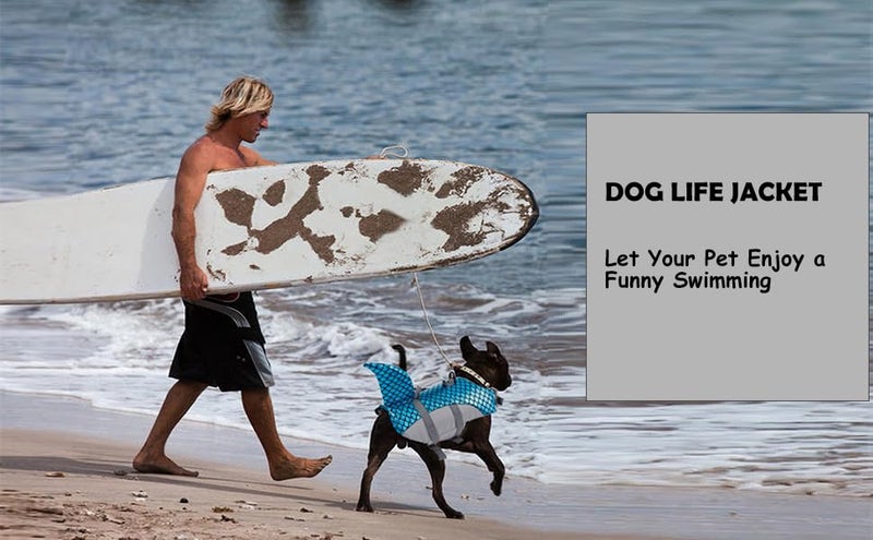 Olpad Oplad Dog Life Jacket for Swimming Dog Life Vest Shark Pet Flotation Float Coat, Quick Release Life Saver Preserver Swimming Suit Adjustable Belt Harness Puppy Pool Beach Boating [Blue -s] - Image 3