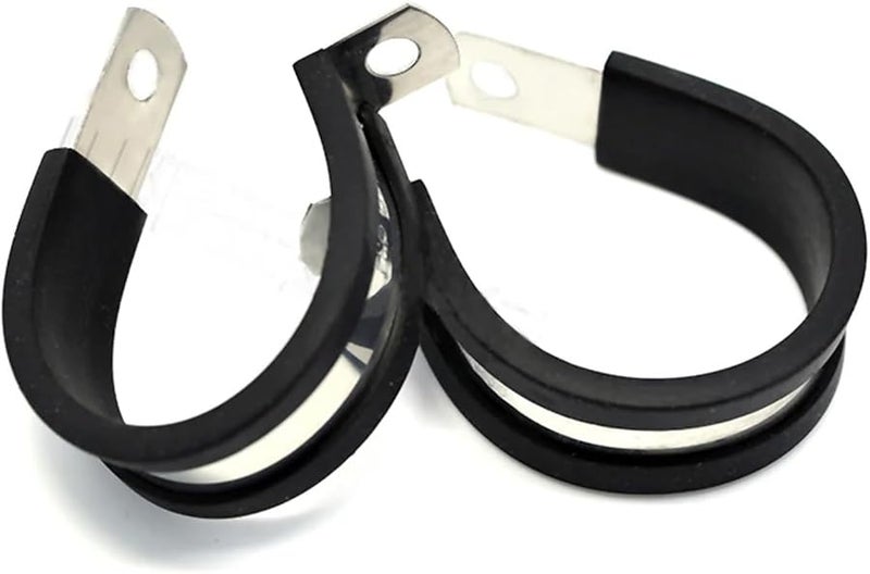 304 Stainless Steel Rubber Lined P Clips Cable Mounting Hose Pipe Clamp 10mm 2pcs - Image 3