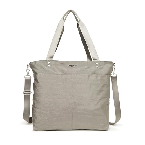 Baggallini Large Carryall Tote Bag for Women - Lightweight Nylon Zipper Top Weekender Travel Beach Bag Personal Item w/Luggage Sleeve - Image 1
