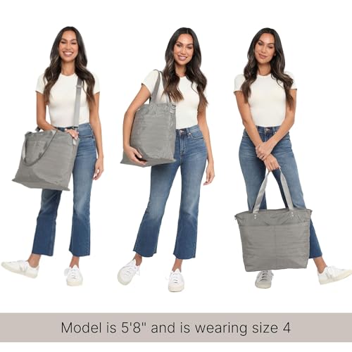 Baggallini Large Carryall Tote Bag for Women - Lightweight Nylon Zipper Top Weekender Travel Beach Bag Personal Item w/Luggage Sleeve - Image 5