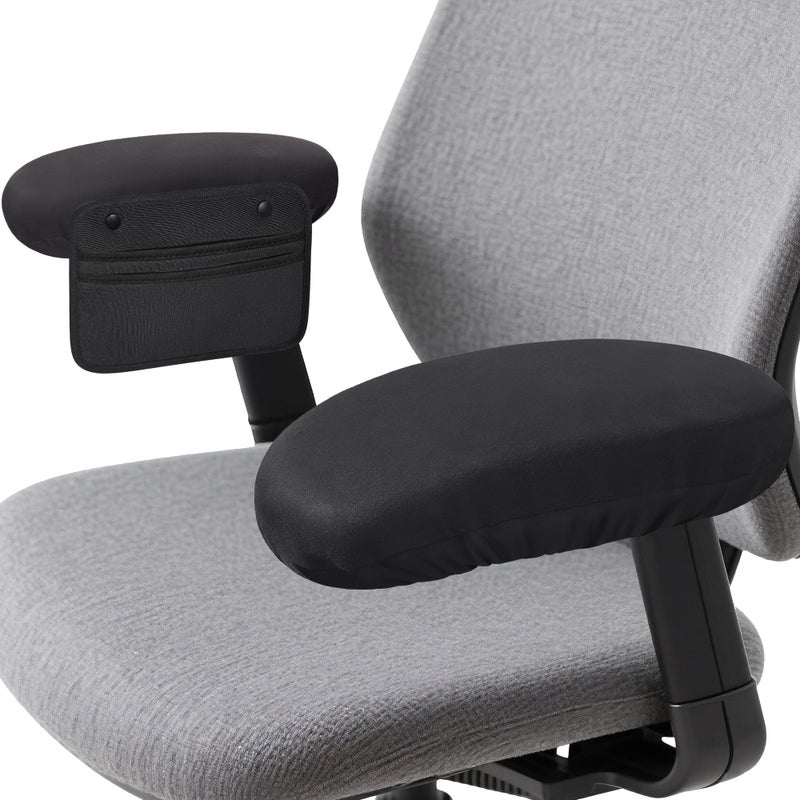 Virelis Office Chair Arm Covers with Soft Sponge Padding & Armrest Organizer, Removable & Washable Arm Rest Cover with Chair Pockets â€“ Comfortable, Durable Covers for Office and Desk Chairs - Image 1