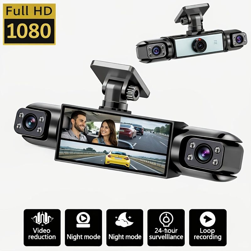كاميرا Dashboard رباعية الاتجاهات بدقة 1080P عالية الوضوح 360 درجة مع رؤية أمامية وخلفية ويسارية ويمينية ورؤية ليلية - Image 1