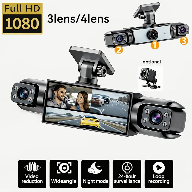 كاميرا Dashboard رباعية الاتجاهات بدقة 1080P عالية الوضوح 360 درجة مع رؤية أمامية وخلفية ويسارية ويمينية ورؤية ليلية - Image 4