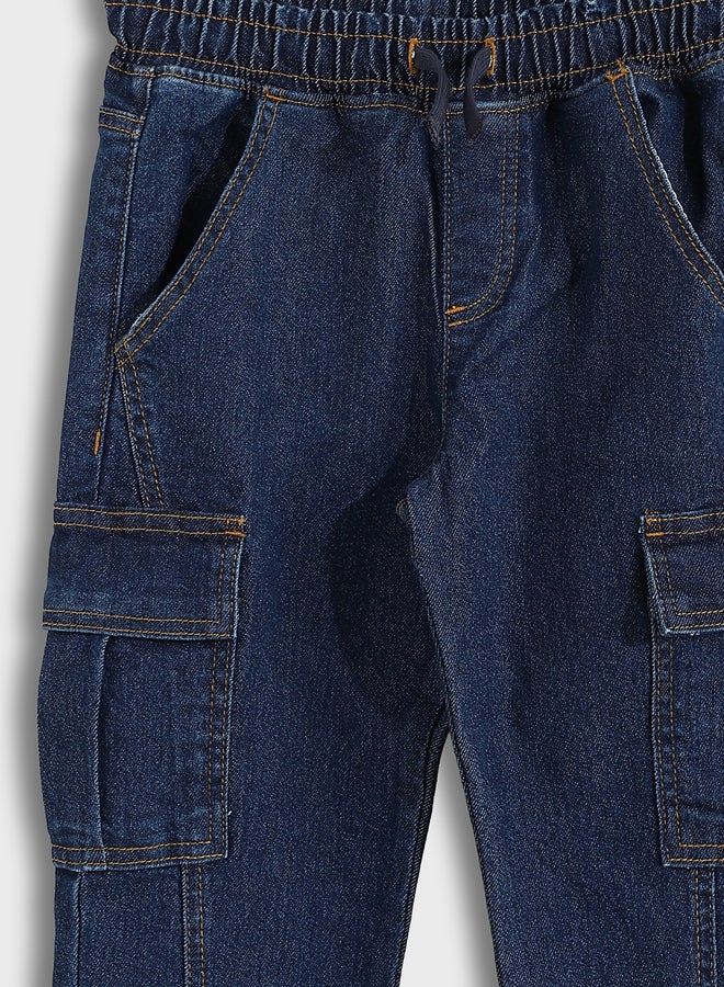 ال سي وايكيكي بنطال جينز أولادي بخصر مطاطي قصّة جوجر - Image 4